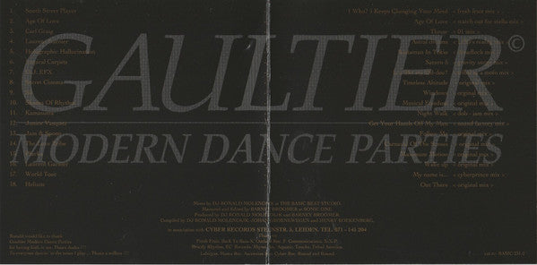 Ronald Molendijk : Gaultier Modern Dance Parties 1990-1995 (CD, Comp, Mixed)