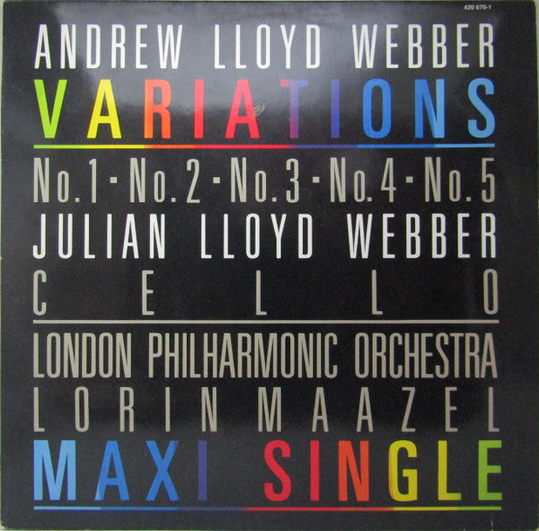 Andrew Lloyd Webber, Julian Lloyd Webber, London Philharmonic Orchestra, Lorin Maazel : Variations (12", Promo)