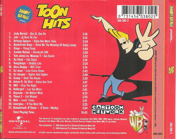 Various : Johnny Bravo Presents... Toon Hits (CD, Comp)