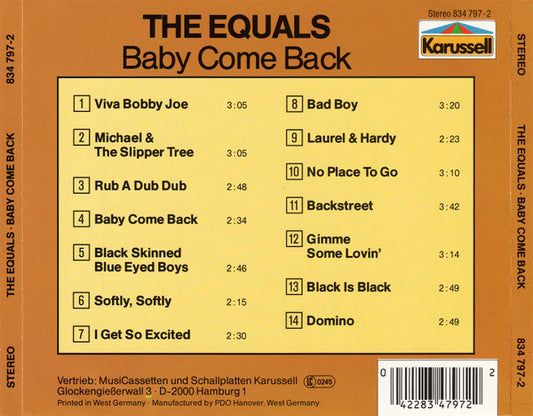 The Equals : Baby Come Back (CD, Comp)