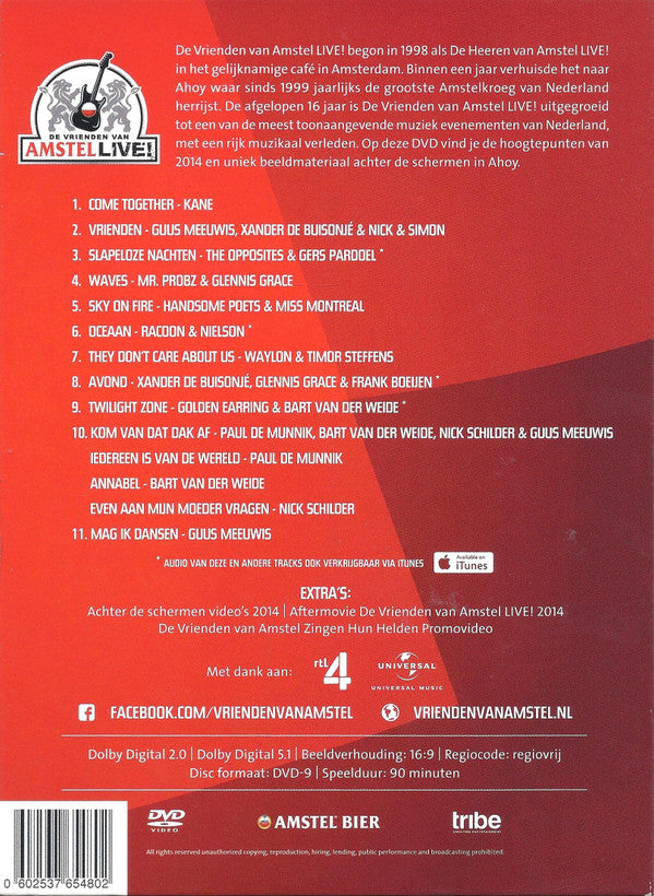 Various : De Vrienden Van Amstel Live! 2014 (Alle Hoogtepunten & Exclusief Backstage Materiaal) (DVD-V)