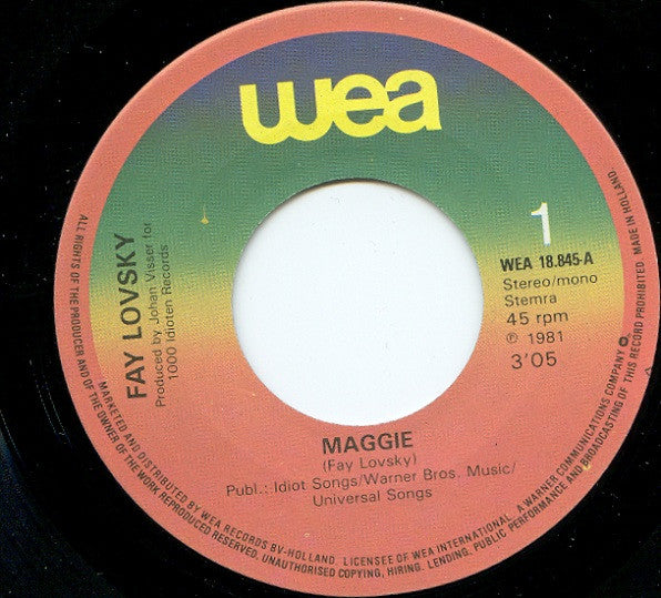 Fay Lovsky : Maggie (7", Single)
