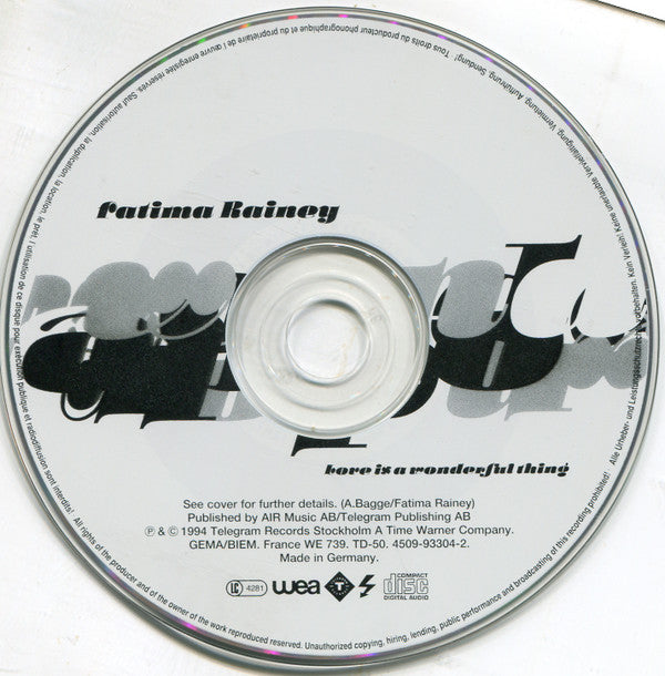 Fatima Rainey : Love Is A Wonderful Thing (CD, Maxi)
