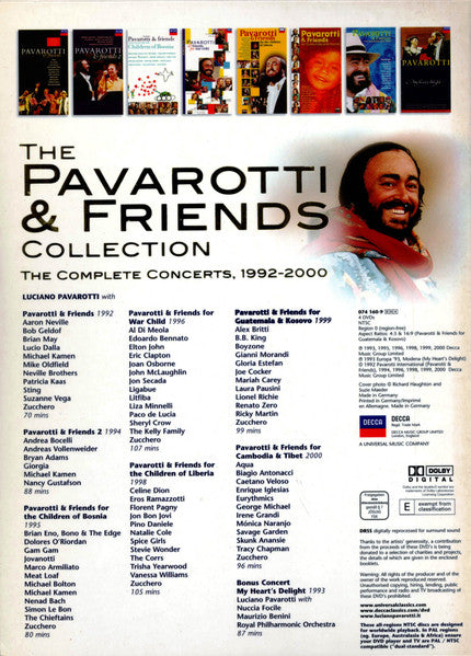 Pavarotti & Friends : The Pavarotti & Friends Collection - The Complete Concerts 1992-2000 (4xDVD-V, NTSC + Box)