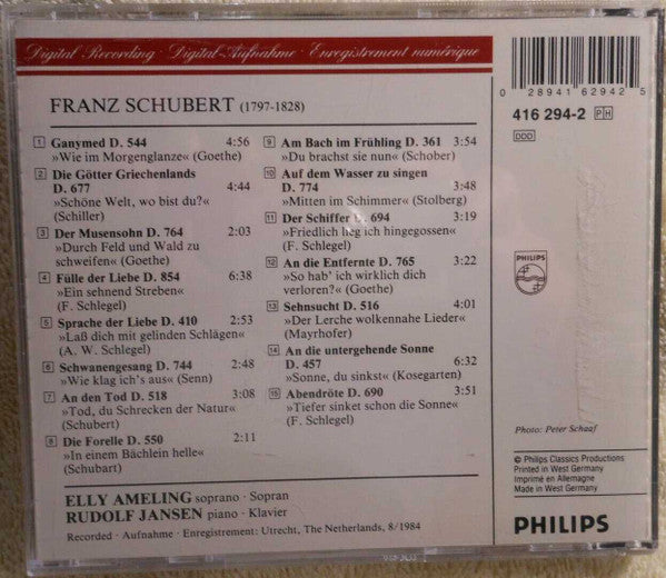 Franz Schubert - Elly Ameling, Rudolf Jansen : Lieder (CD)