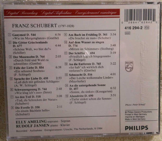 Franz Schubert - Elly Ameling, Rudolf Jansen : Lieder (CD)