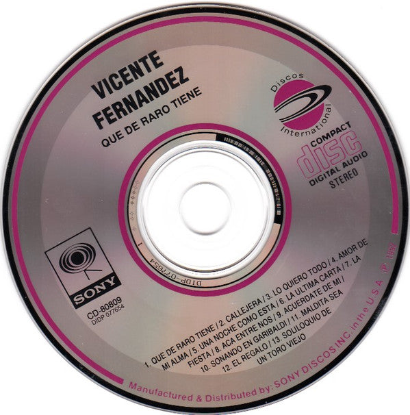 Vicente Fernandez : Que De Raro Tiene (CD, Album)