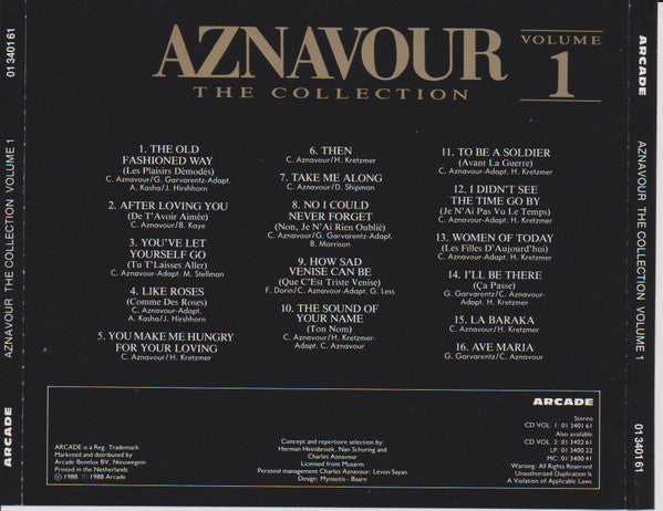 Charles Aznavour : The Collection Volume 1 (CD, Comp)