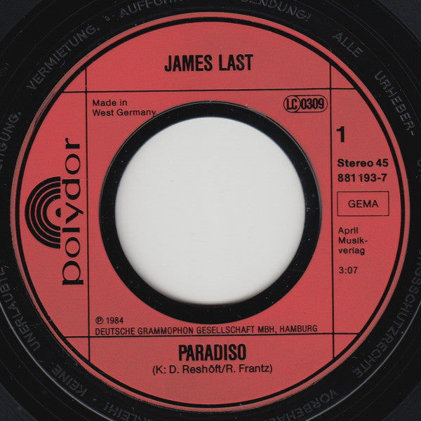 James Last : Paradiso / Helgoland (7", Single)