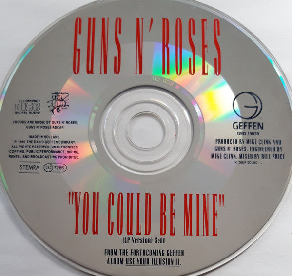 Guns N' Roses : You Could Be Mine (CD, Single, Car)