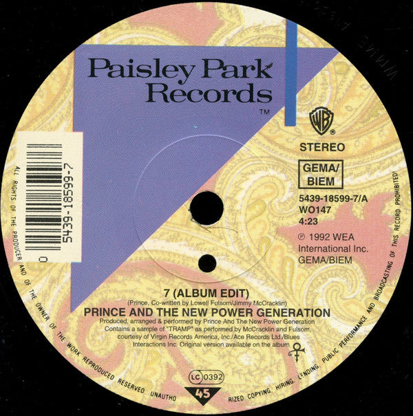 Prince And The New Power Generation : 7 (7", Single, Sma)