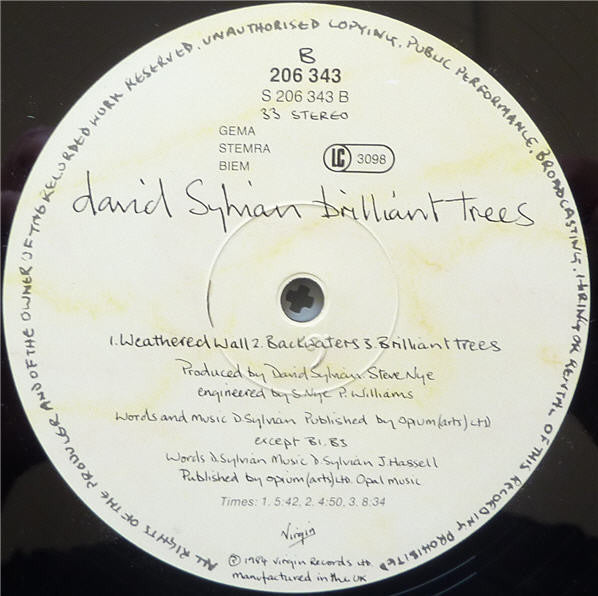David Sylvian : Brilliant Trees (LP, Album, RE)