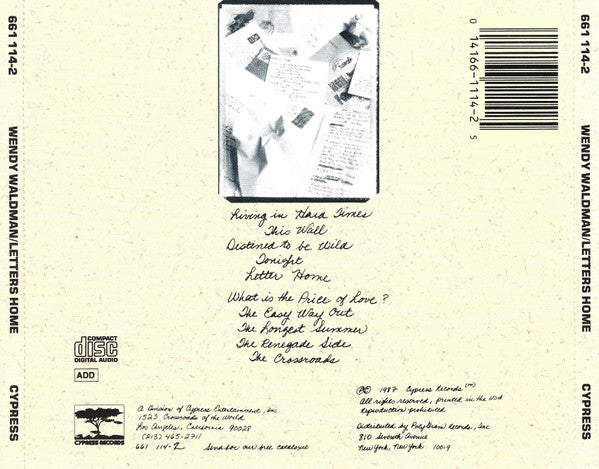 Wendy Waldman : Letters Home (CD, Album)