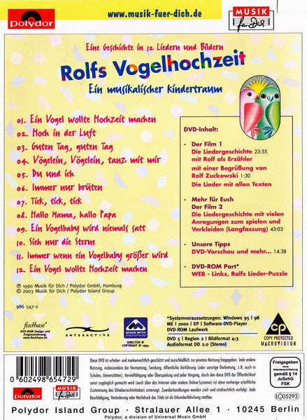 Rolf Und Seine Freunde : Rolfs Vogelhochzeit (Eine Geschichte In Liedern Und Bildern) (DVD)