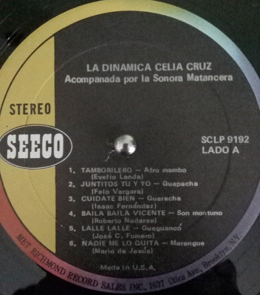 Celia Cruz Con La Sonora Matancera : La Dinamica! (LP, Album)