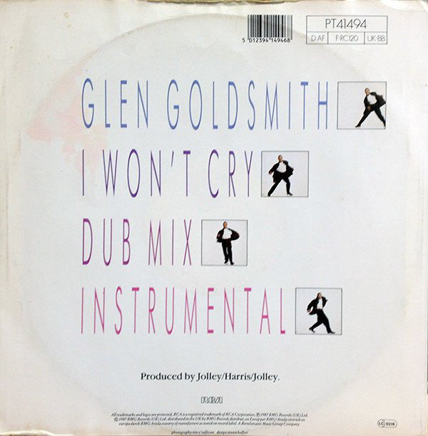 Glen Goldsmith : I Won't Cry (12", Single)