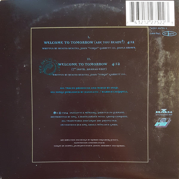 Snap! Feat. Summer : Welcome To Tomorrow (CD, Single, Car)