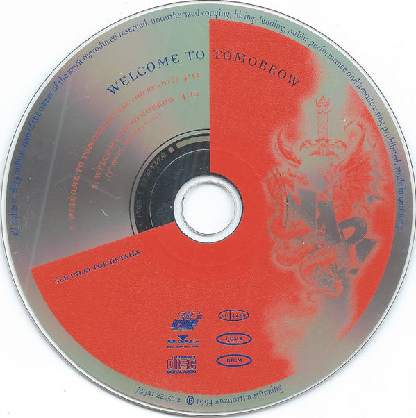 Snap! Feat. Summer : Welcome To Tomorrow (CD, Single, Car)