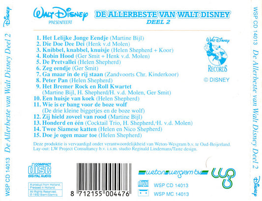 Various : De Allerbeste Van Walt Disney Deel 2 (CD, Comp)