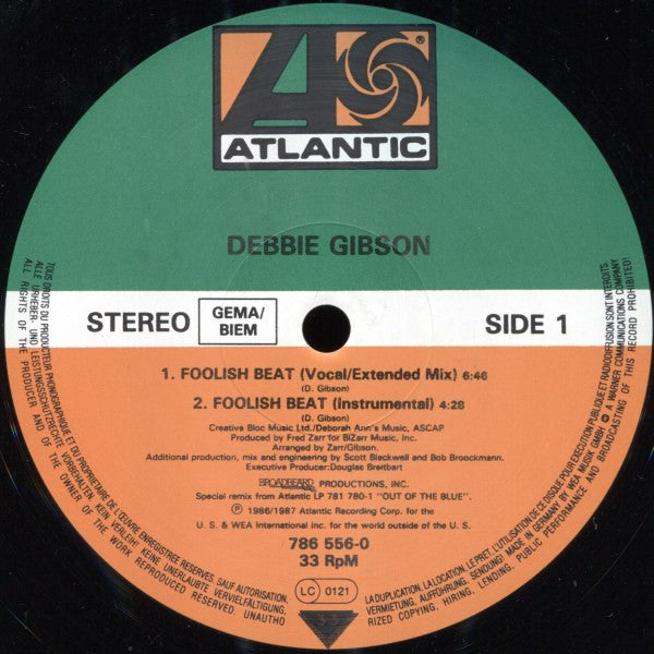 Debbie Gibson : Foolish Beat (12")