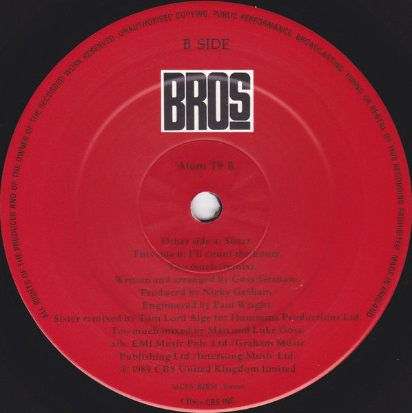 Bros : Sister (12", Single)