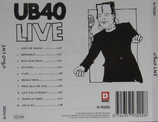 UB40 : Live (CD, Album, RE)