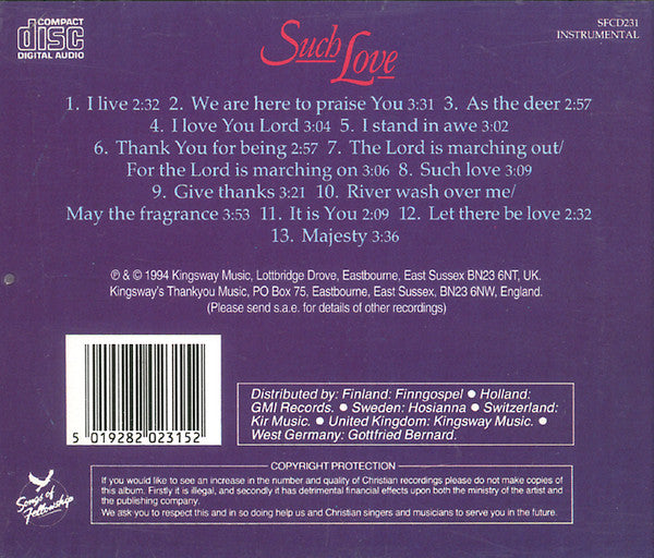 Rob And Gilly : Such Love (Classical Praise Guitar) (CD, Album, RE)