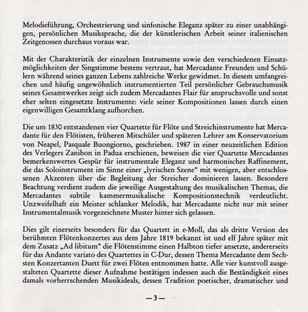 András Adorján, Münchner StreichTrio : Saverio Mercadante Quartetti Per Flauto (CD)