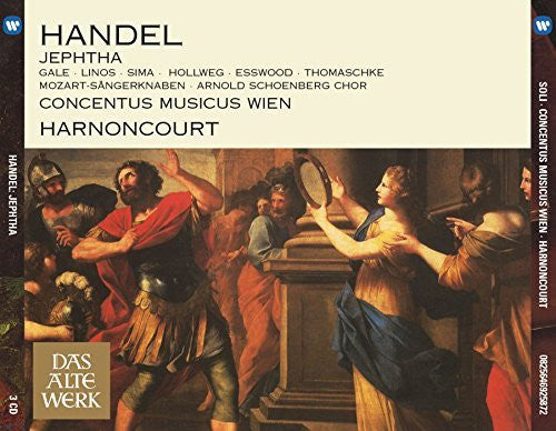 Georg Friedrich Händel - Elizabeth Gale •  Glenys Linos •  Gabriele Sima •  Werner Hollweg •  Paul Esswood •  Thomas Thomaschke •  Mozart-Sängerknaben •  Arnold Schoenberg Chor •  Concentus Musicus Wien •  Nikolaus Harnoncourt : Jephtha (3xCD, Album, RE, RM)