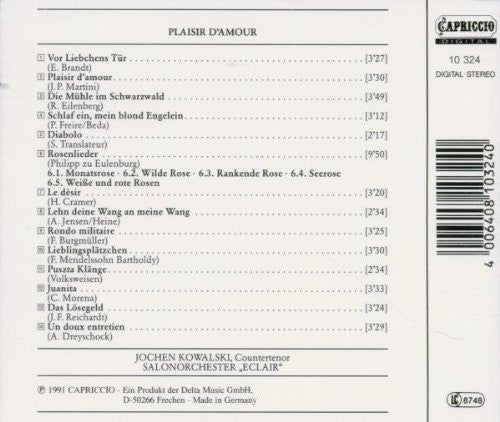 Jochen Kowalski, Salonorchester Eclair : Plaisir D'Amour / Perlen derTonkunst (CD, Comp)