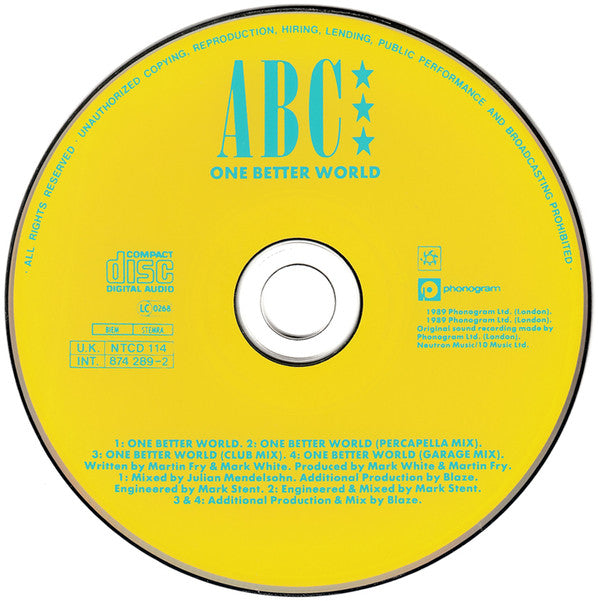 ABC : One Better World (CD, Single)