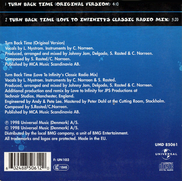 Aqua : Turn Back Time (CD, Single, Car)