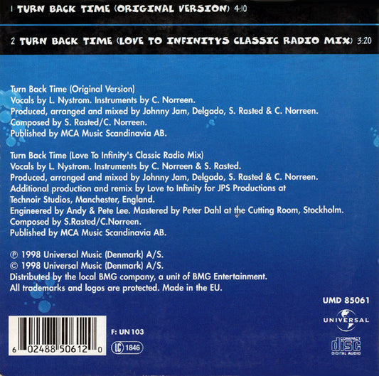 Aqua : Turn Back Time (CD, Single, Car)