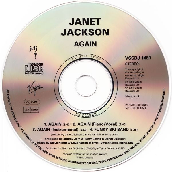 Janet Jackson : Again (CD, Single, Promo)