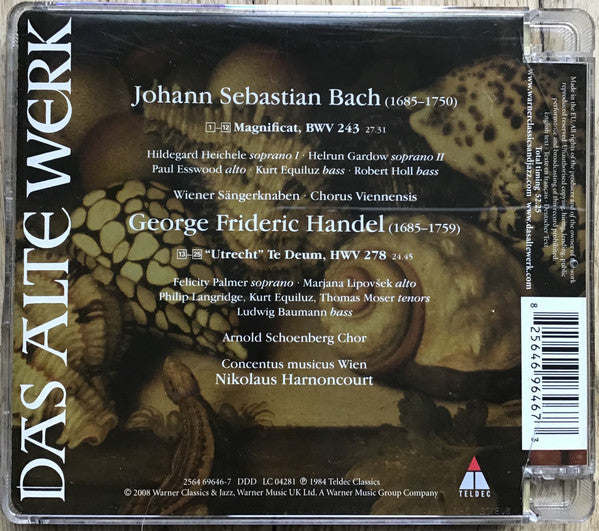 Johann Sebastian Bach / Georg Friedrich Händel - Concentus Musicus Wien, Nikolaus Harnoncourt : Magnificat, BWV 243 • Utrecht Te Deum (CD, Album, RE)