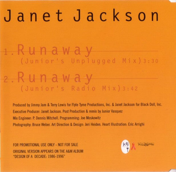 Janet Jackson : Runaway (CD, Single, Promo)