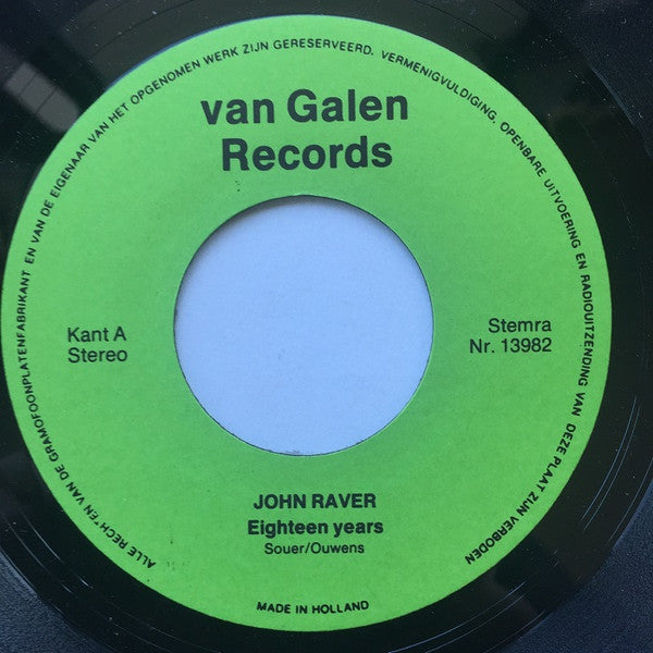 John Raver : Eighteen Years / Yesterday (7", Single)