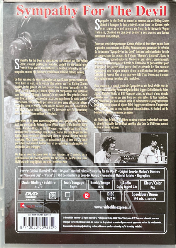 The Rolling Stones, Jean-Luc Godard : Sympathy For The Devil (DVD-V, PAL)