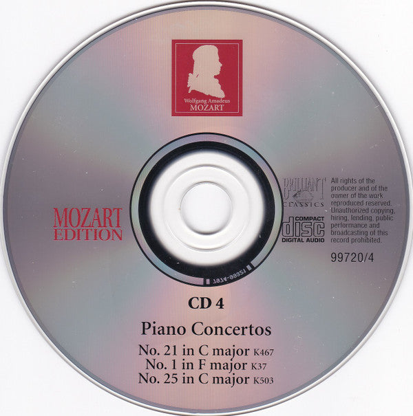Wolfgang Amadeus Mozart : Piano Concertos No. 21 In C Major K467 / No. 1 In F Major K37 / No. 25 In C Major K503 (CD)