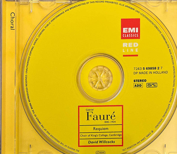 Gabriel Fauré, Giovanni Pierluigi da Palestrina, The King's College Choir Of Cambridge, David Willcocks : Requiem (CD)