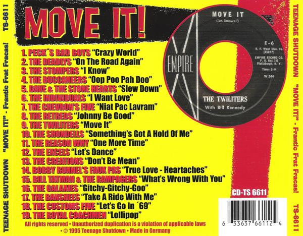 Various : "Move It!" (Frantic Frat-Stomp Fracas! Revved-Up & Rowdy Rockers!) (CD, Comp)