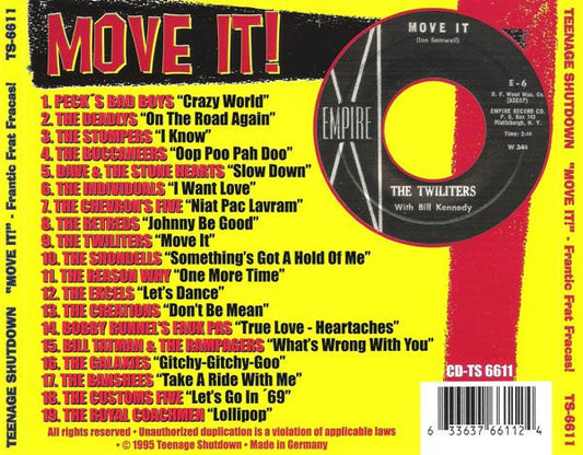 Various : "Move It!" (Frantic Frat-Stomp Fracas! Revved-Up & Rowdy Rockers!) (CD, Comp)