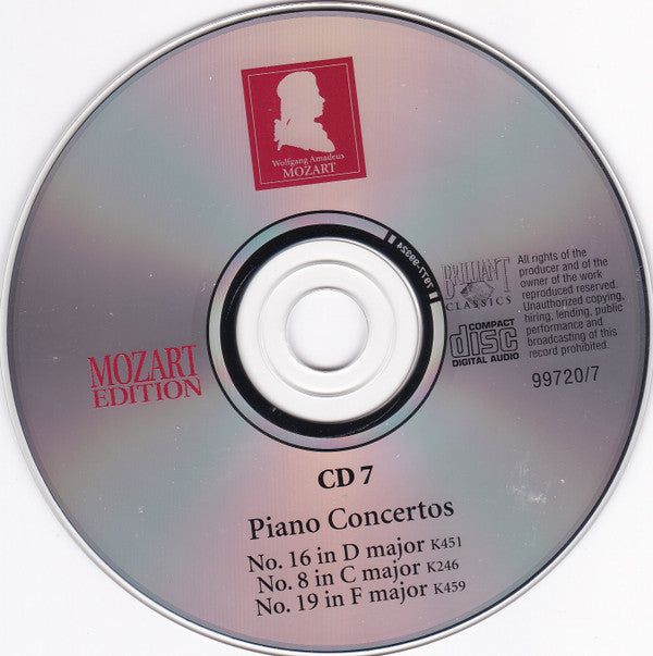 Wolfgang Amadeus Mozart : Piano Concertos No. 16 In D Major K451 / No. 8 In C Major K246 / No. 19 In F Major K459 (CD)