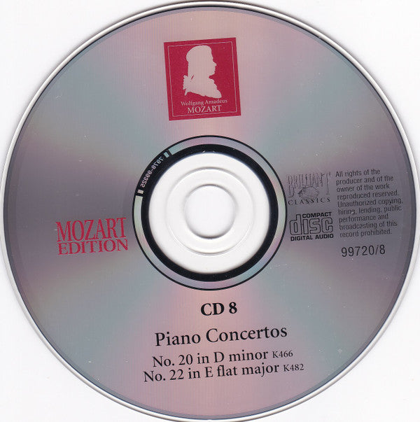 Wolfgang Amadeus Mozart : Piano Concertos No. 20 In D Minor K466. No. 22 In E Flat Major K482 (CD)