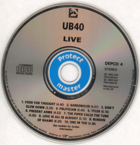 UB40 : Live (CD, Album)