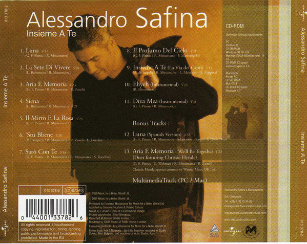 Alessandro Safina : Insieme A Te (CD, Album, Enh)