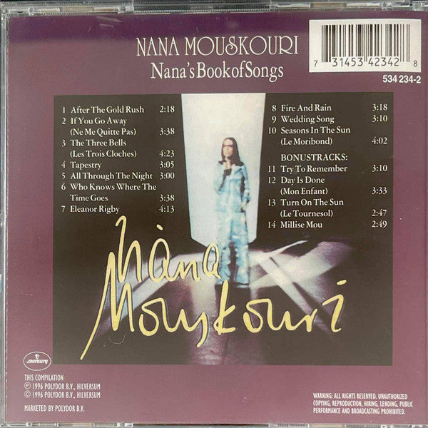 Nana Mouskouri : Nana's Book Of Songs (CD, Album, RE)