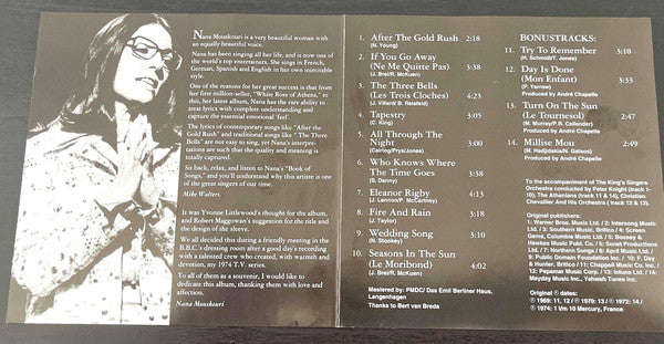 Nana Mouskouri : Nana's Book Of Songs (CD, Album, RE)