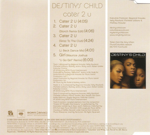 Destiny's Child : Cater 2 U (CD, Single, Ltd)