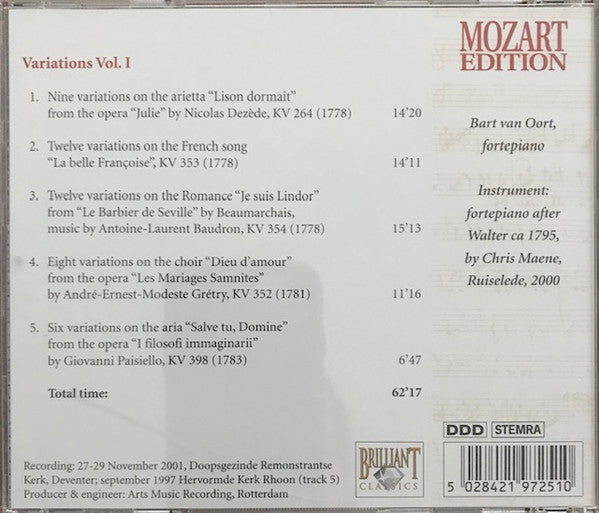 Wolfgang Amadeus Mozart : Variations Vol. I (CD)